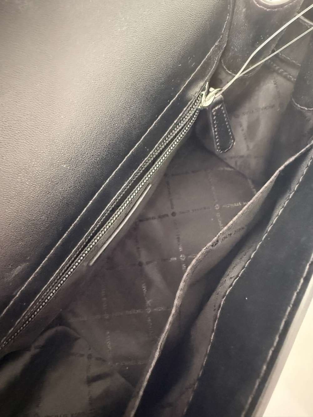 NWT! Michael Kors Black Leather Satchel with MK Logo and Detachable Strap - Picture 7 of 7